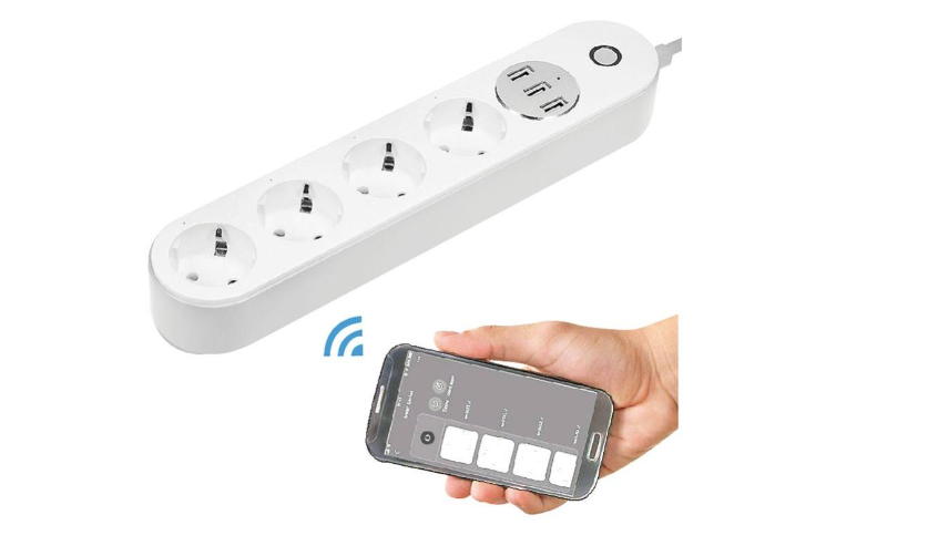 Listwa zasilająca WIFI z 4 gniazdami schuko + 3 USB 1000-2400W 10A wejście 100-240V